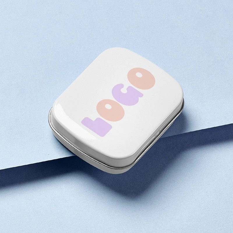 קופסת פח ממותגת עם סוכריות